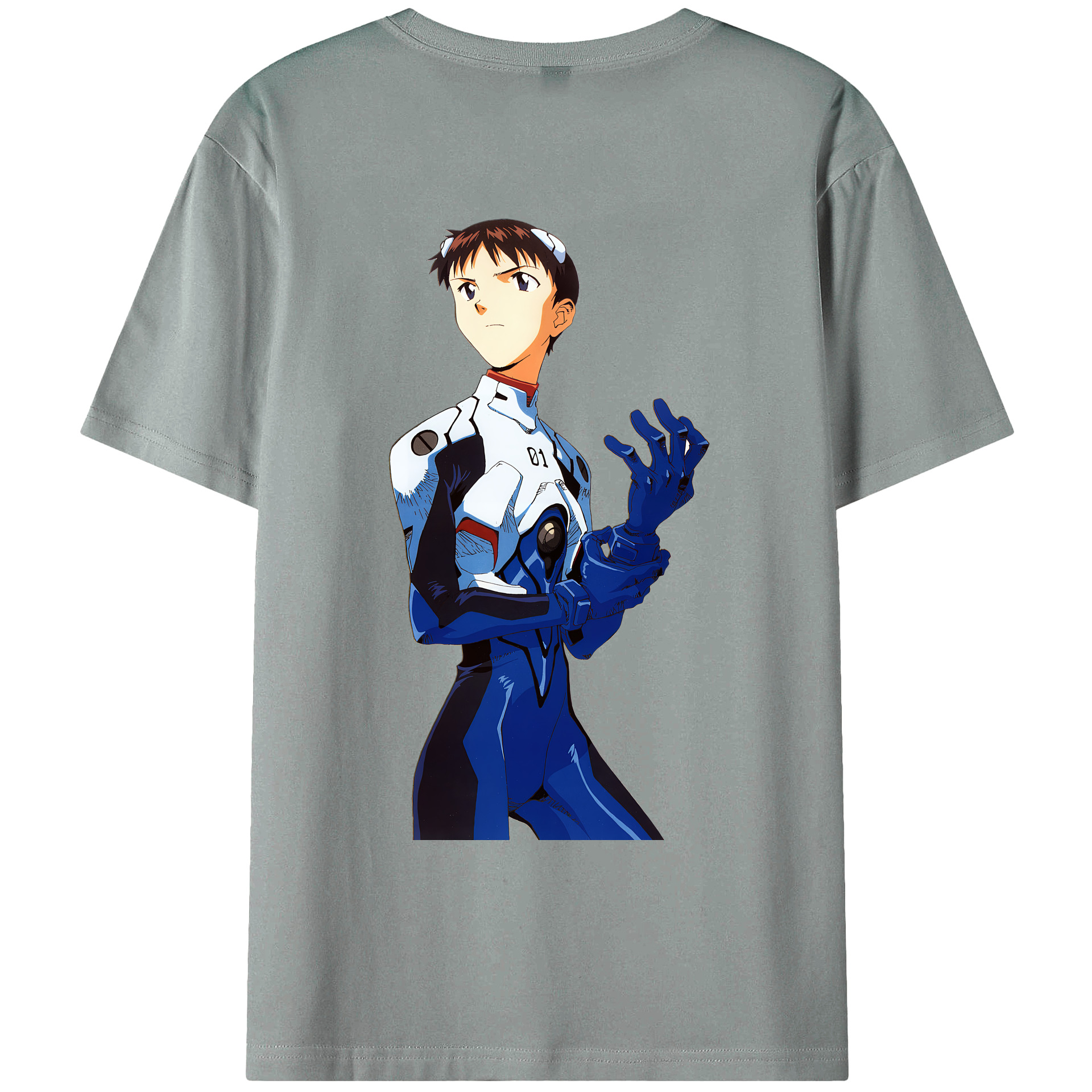 （画像用） EVA 新世紀エヴァンゲリオン 綿100％ メンズ半袖Tシャツ（バックプリント） 通気性